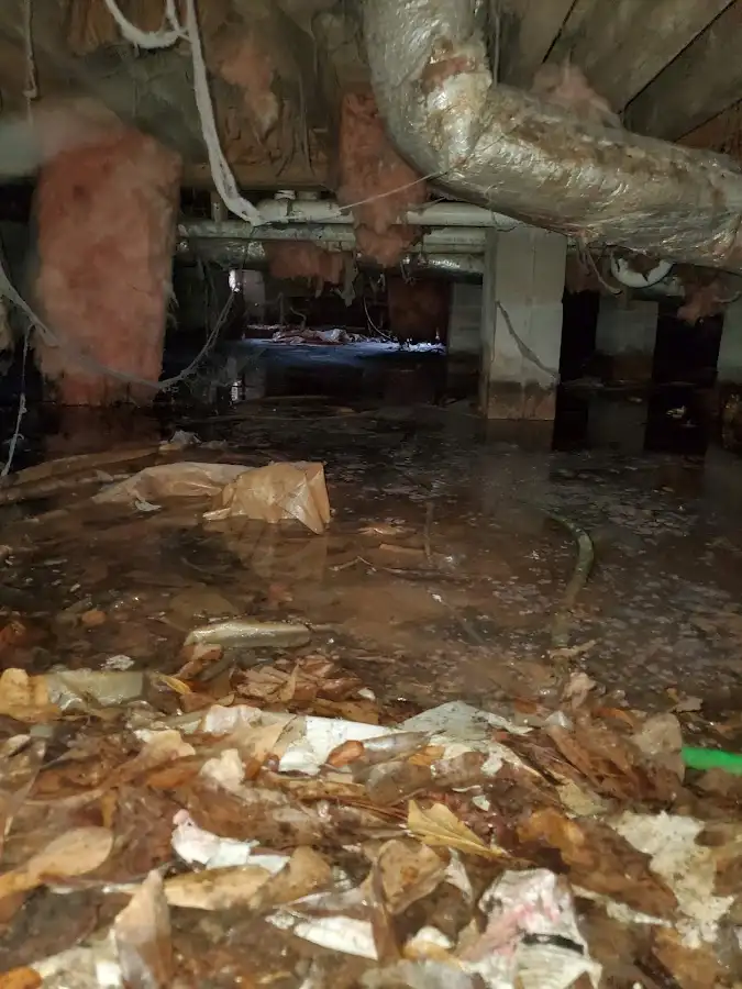 Crawl space flood assessment for Commercial Water Damage Restoration in Upper Pottsgrove