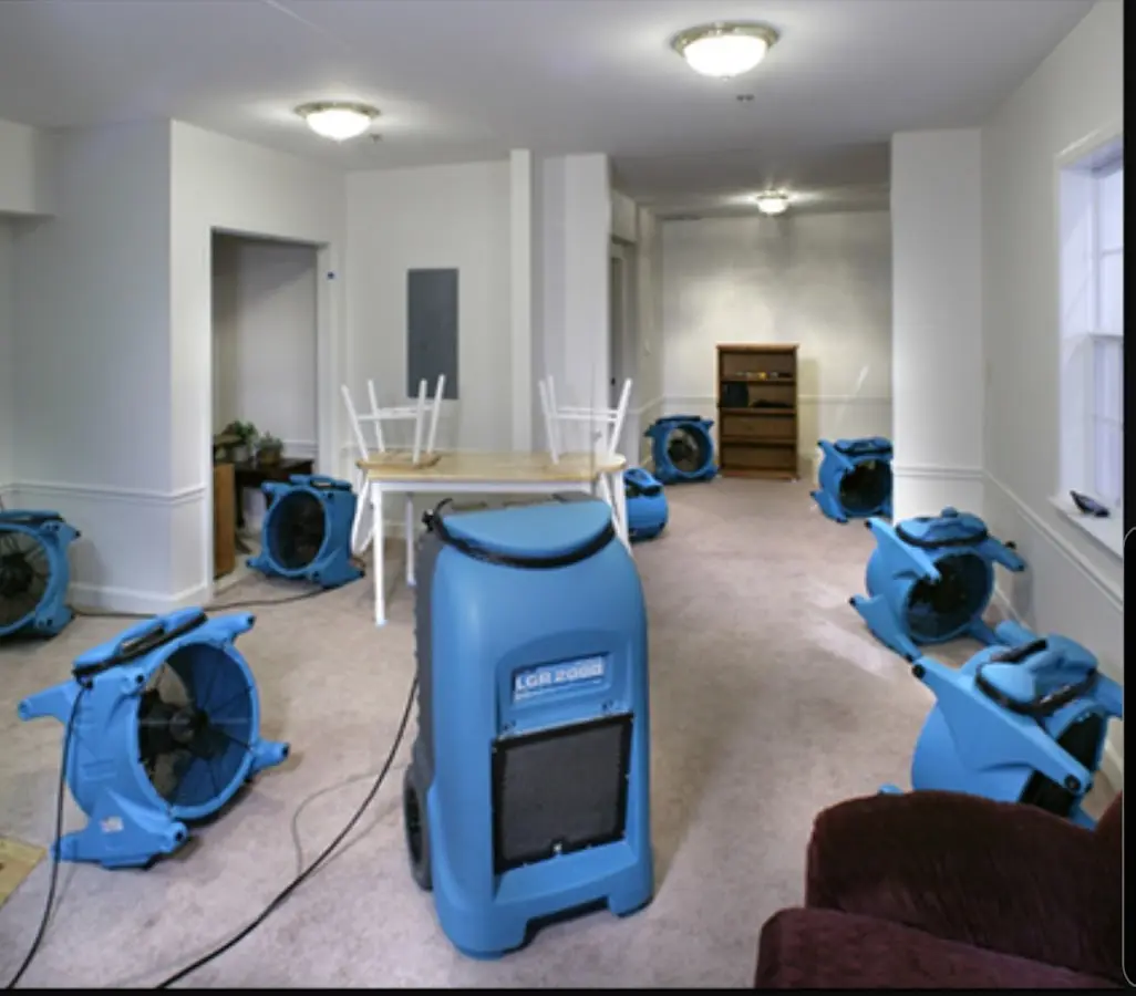 Air movers and dehumidifier setup for Water Extraction & Removal in Upper Pottsgrove