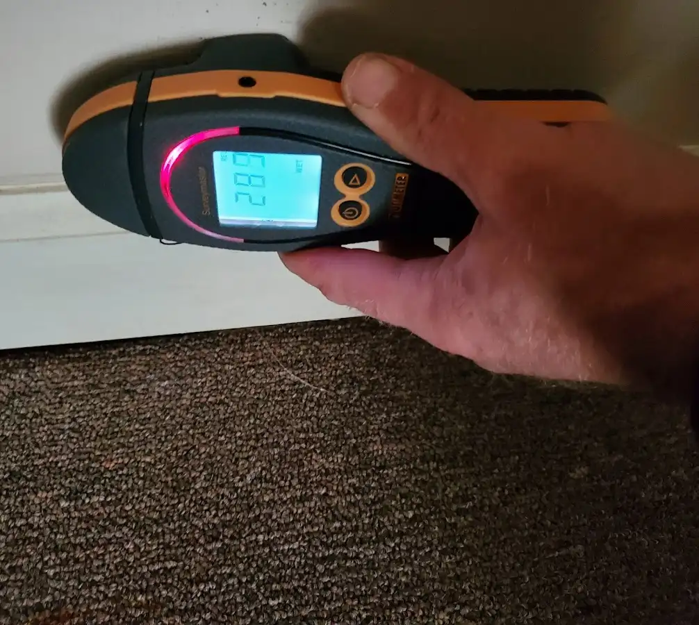 Moisture detection at baseboard during Sewage Cleanup & Sanitation in Upper Pottsgrove